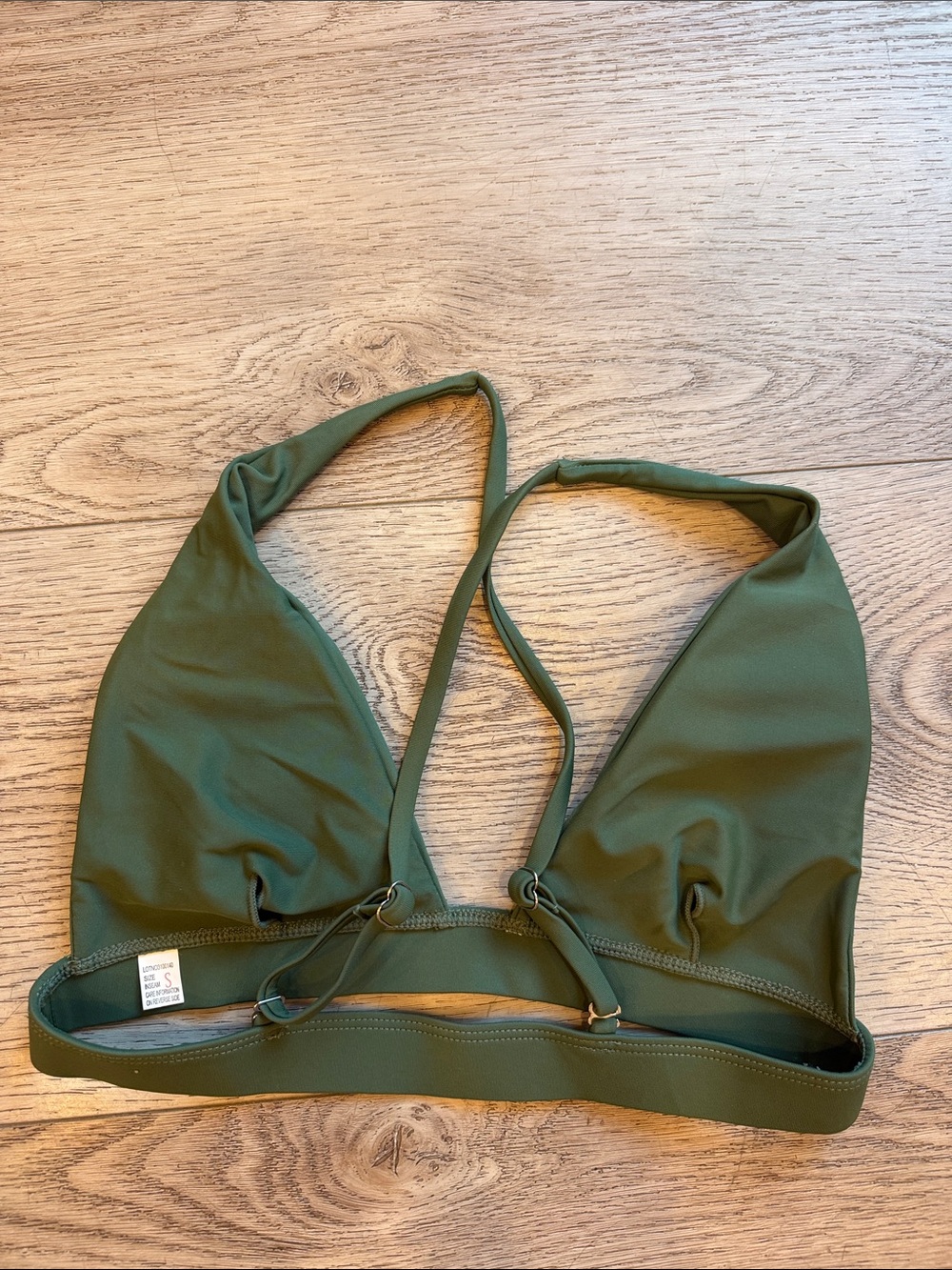 Amazon Olive Green Triangle swim top - Picture 3 of 4